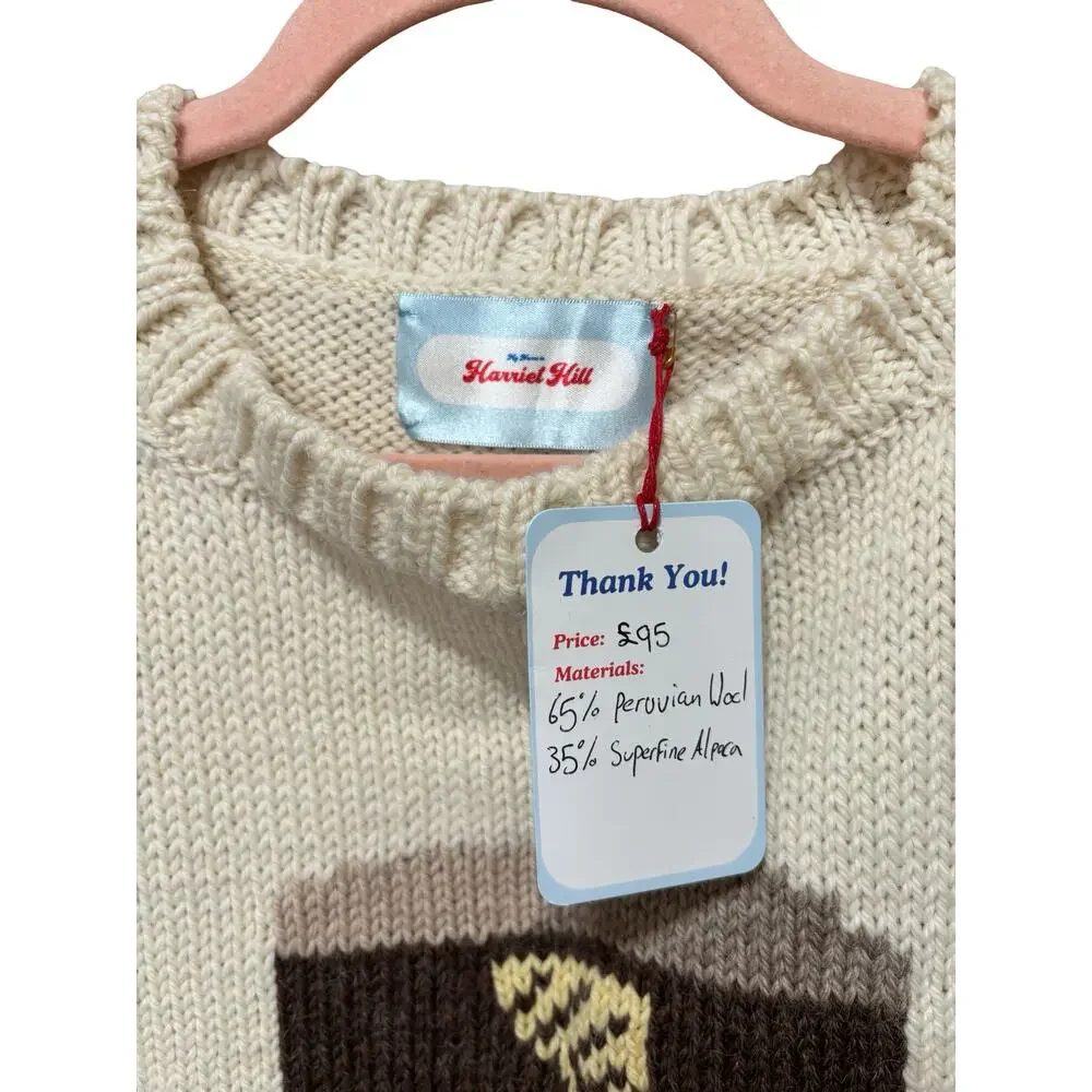 Harriet Hill Guinness Pint Wool Alpaca Knit Sweater Vest NWT OS